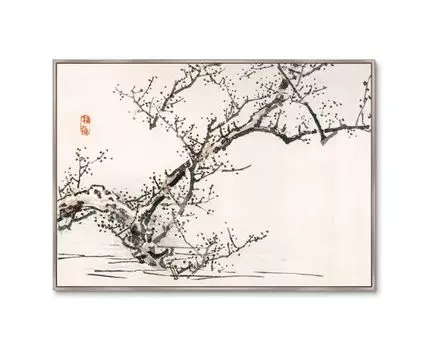 Репродукция картины на холсте Tree against the backdrop of water, 1883г. (мультиколор, 105)