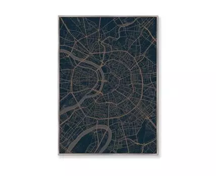 Репродукция картины на холсте Underground geometry of Moscow, 2020г. (мультиколор, серебристый, 75)