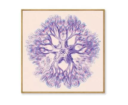 Репродукция картины на холсте Underwater Melody, 2022г. (мультиколор, золотистый, 105)