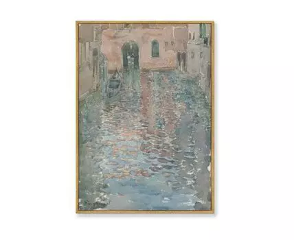 Репродукция картины на холсте Venetian Canals, 1898г. (мультиколор, золотистый, 75)