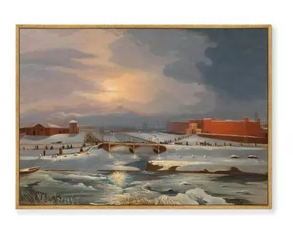 Репродукция картины на холсте Winter, 1862г. (мультиколор, золотистый, 75)