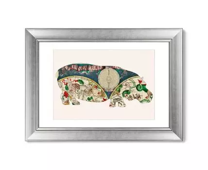 Репродукция картины в раме Esse quam videri, бегемот, 2016г. (мультиколор, 70,5)