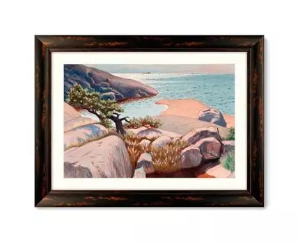 Репродукция картины в раме GLIMMERING WATER, 1923г. (темно-коричневый, 80,5)