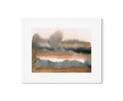 Репродукция картины в раме Lake in late autumn (Белый, 42)