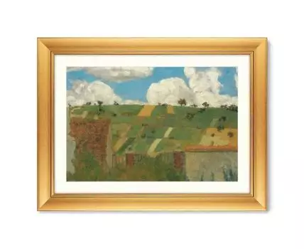 Репродукция картины в раме Landscape of the Ile-de-France, 1894г. (золотистый, 80,5)