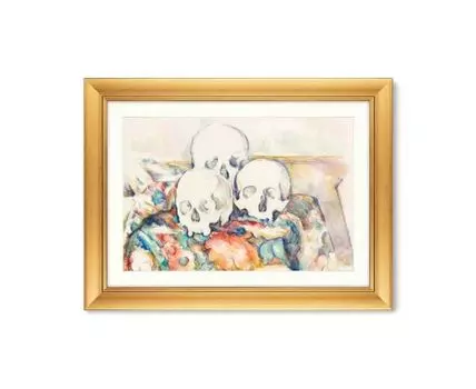 Репродукция картины в раме The Three Skulls, 1902г. (золотистый, 80,5)