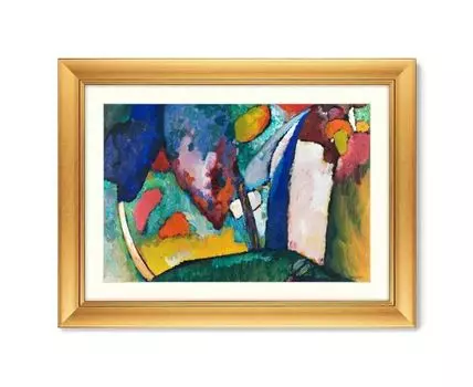 Репродукция картины в раме The Waterfall, 1909г. (золотистый, 80,5)