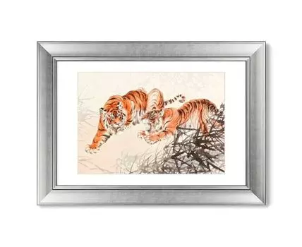 Репродукция картины в раме TIGERS IN THE BUSH, 1905г. (мультиколор, 70,5)
