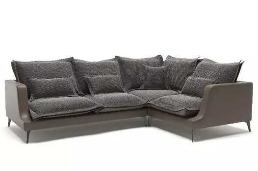 Rey диван угловой замша серый