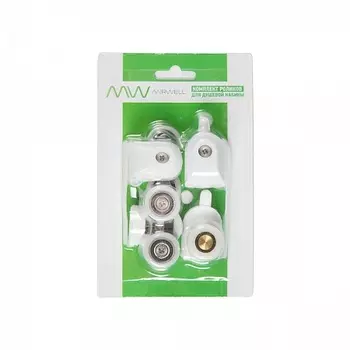 Ролики 23 мм 5 серия комп на дверь белые MR БЛИСТЕР