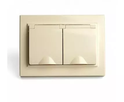 Розетка двойная с заземлением без рамки Stekker Эрна 49137