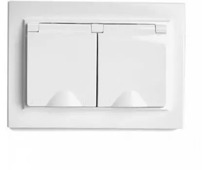 Розетка двойная с заземлением без рамки Stekker Эрна 49139