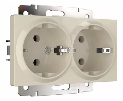 Розетка двойная с заземлением без рамки Werkel слоновая кость W1172003 (слоновая кость)