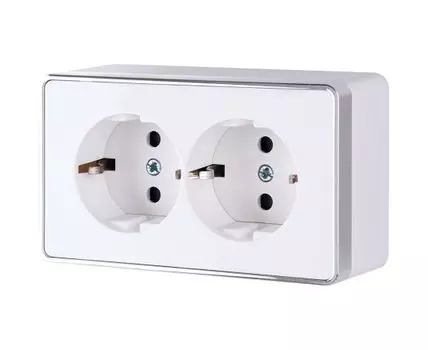 Розетка двойная с заземлением Gallant WL15-02-03