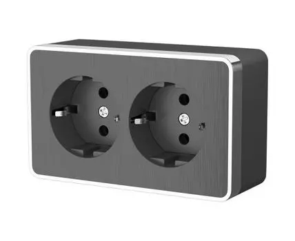 Розетка двойная с заземлением Gallant WL15-02-03