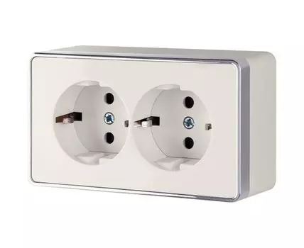 Розетка двойная с заземлением Gallant WL15-02-03