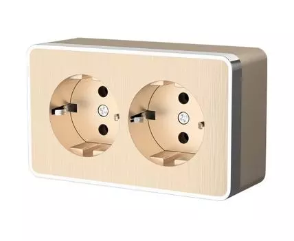 Розетка двойная с заземлением Gallant WL15-02-03