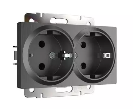 Розетка двойная с заземлением Werkel WL04-SKG-02-IP20