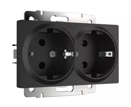 Розетка двойная с заземлением Werkel WL08-SKG-02-IP20
