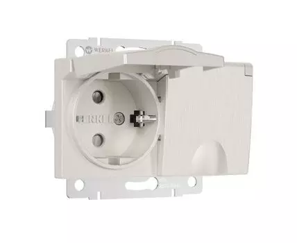 Розетка двойная влагозащ. с зазем. с защит. крышками и шторками Werkel