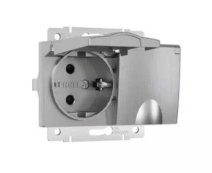 Розетка двойная влагозащ. с зазем. с защит. крышками и шторками Werkel