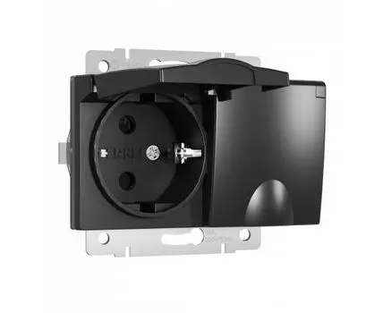 Розетка двойная влагозащ. с зазем. с защит. крышками и шторками Werkel