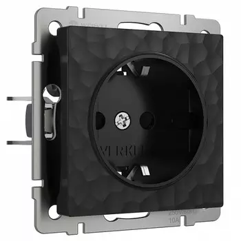 Розетка с заземлением без рамки Werkel Hammer W1271108 (черный)