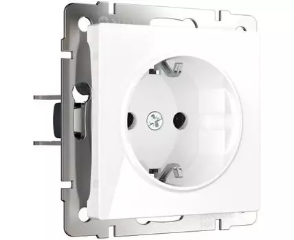 Розетка с заземлением, безвинтовой зажим Werkel WL01-10-01