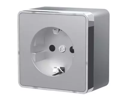 Розетка с заземлением Gallant (серебряный)
