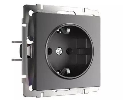 Розетка с заземлением (графит матовый) Werkel