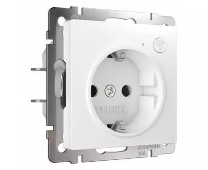 Розетка с заземлением и шторками, без рамки с Wi-Fi Werkel белый W1171601