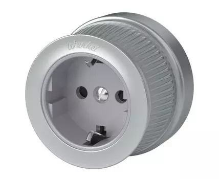 Розетка с заземлением и шторками ретро Werkel