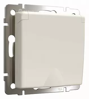 Розетка с заземлением и со шторками, без рамки с крышкой Werkel айвори матовый W1171262
