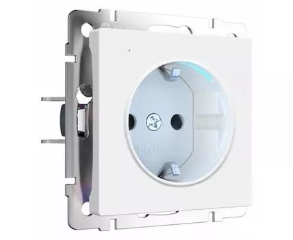 Розетка с заземлением с подсветкой без рамки Werkel белый матовый W1171461
