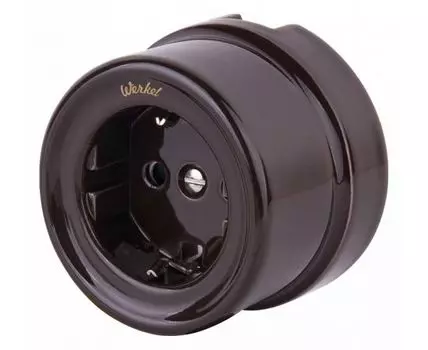 Розетка с заземлением Werkel Ретро коричневые W5671014