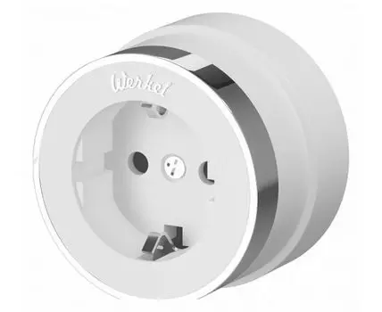 Розетка с заземлением Werkel Vintage белый, хром W5871050