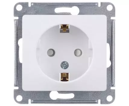 Розетка Schneider Electric Glossa GSL000145 скрытая установка белый с заземлением со шторками