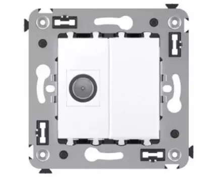 Розетка TV оконечная в стену, "Avanti", "Белое облако"