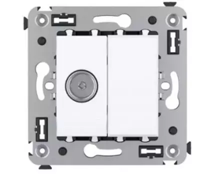 Розетка TV проходная в стену, "Avanti", "Белое облако"