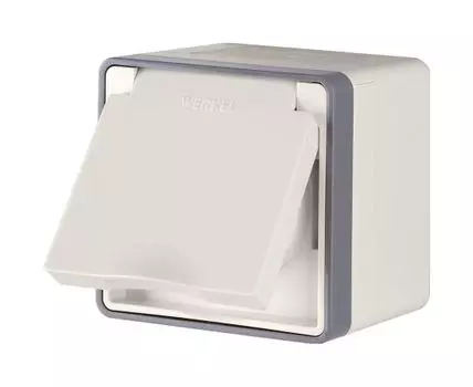 Розетка влагозащ. с зазем. с защит. крышкой и шторками Gallant WL15-02-04