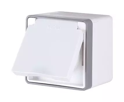 Розетка влагозащ. с зазем. с защит. крышкой и шторками Gallant WL15-02-04