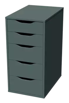 S01026 Ингар 5 комод 36x71x53, серо-бирюзовый