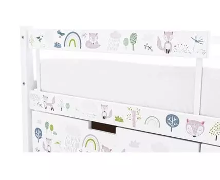 Съемный бортик для кровати Svogen белый/лисята