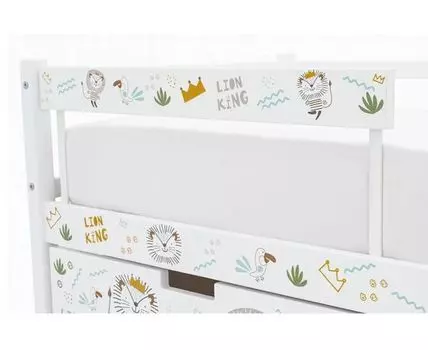 Съемный бортик для кровати Svogen белый/львята