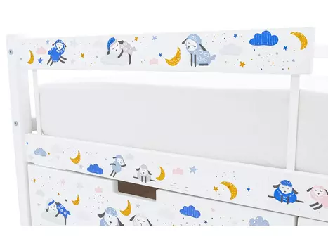 Съемный бортик для кровати Svogen белый/барашки