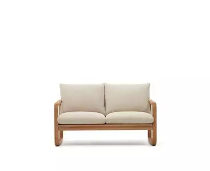 Sacaleta Уличный 2-местный диван из массива эвкалипта 142 см (бежевый, серый, 82)