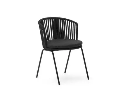 Saconca Садовый стул из шнура и стали с черной окраской