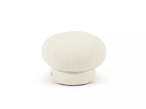 Sarisha круглый пуф из белого флиса D50 см