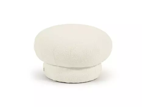 Sarisha круглый пуф из белого флиса D60 см