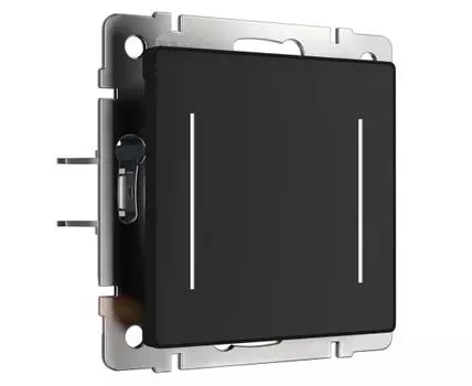 Сенсорный выключатель двухклавишный с подсветкой (черный) Werkel